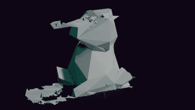 rotating gif of a lopoly scan