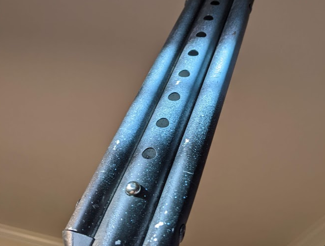 Picture of screws in leg