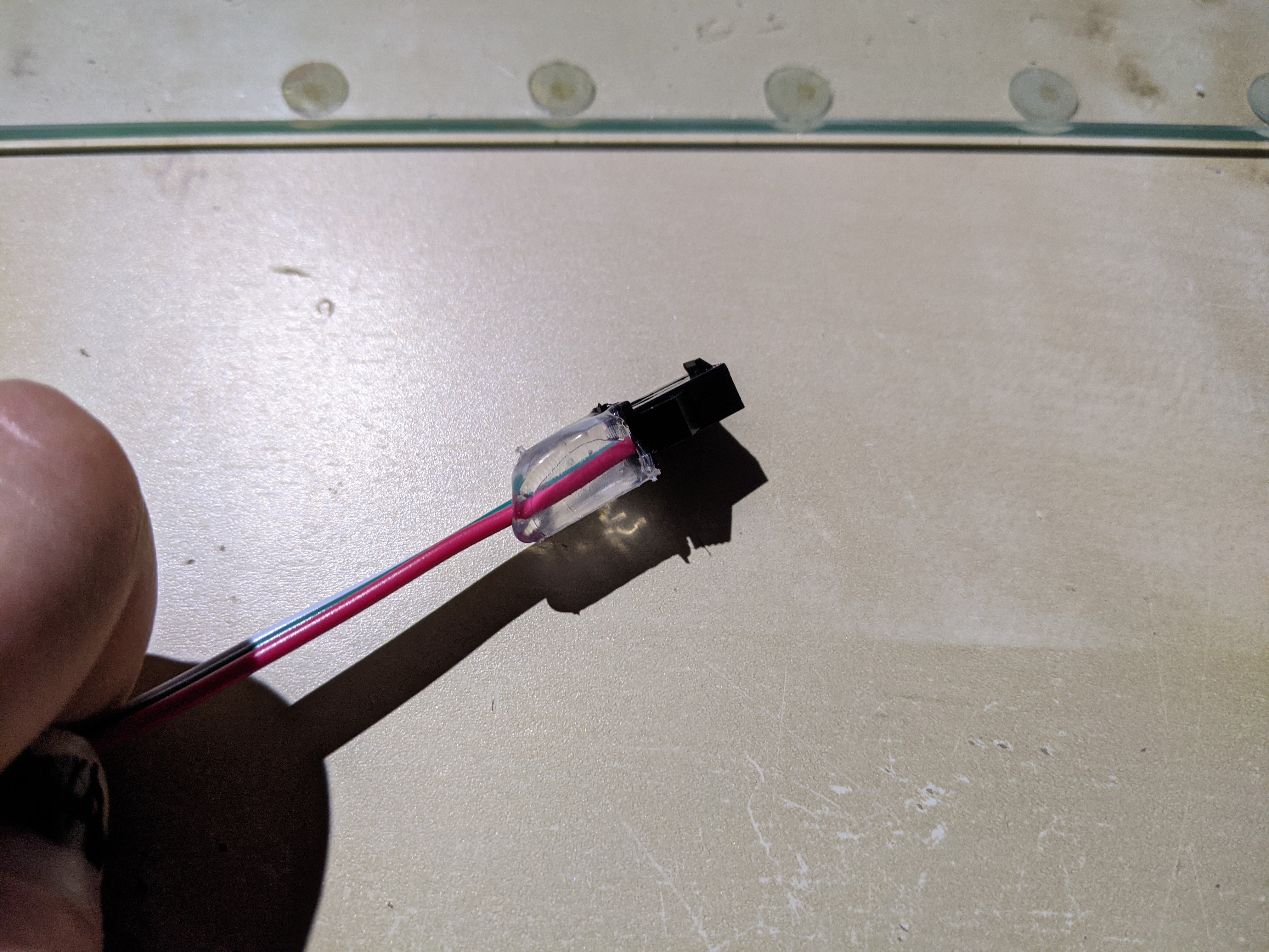 Image of the hot glue joint