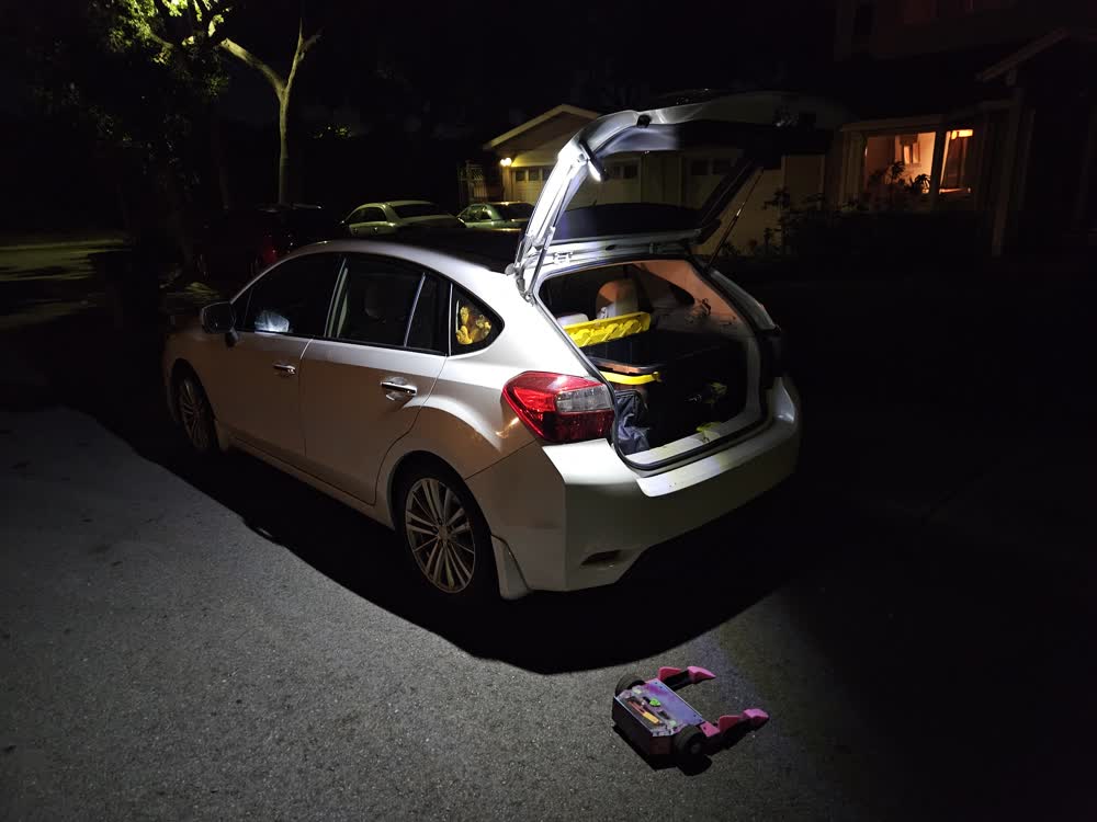 picture of it at night near my car